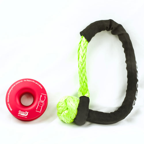 Ring & Soft Shackle Combo: RED Ring 11000kg + 22000kg Green Soft Shackle