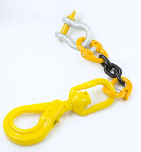 G80 10mm Swivel Hook Assembly with Shackle Excavator, Lifting, Rigging, Crane, Civil