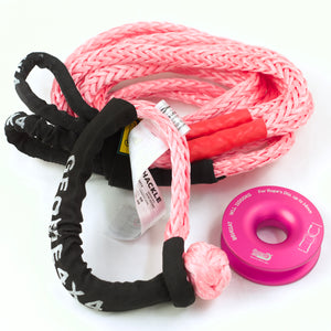 George4x4 Pink Recovery Winch Combo – 1X Extension Rope + 1X Soft Shackles + 1X Ring