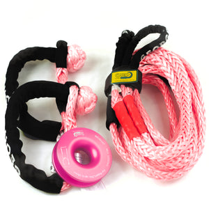Pink Winch Extension Combo: Rope Sling 11ton + 2 Soft Shackle 16ton + 1*Pulley Ring 11ton