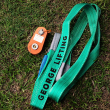 Load image into Gallery viewer, DSB22 Dingo Snatch Block + 60mm Narrow Tree Protector Combo – No Shackle Needed Setup