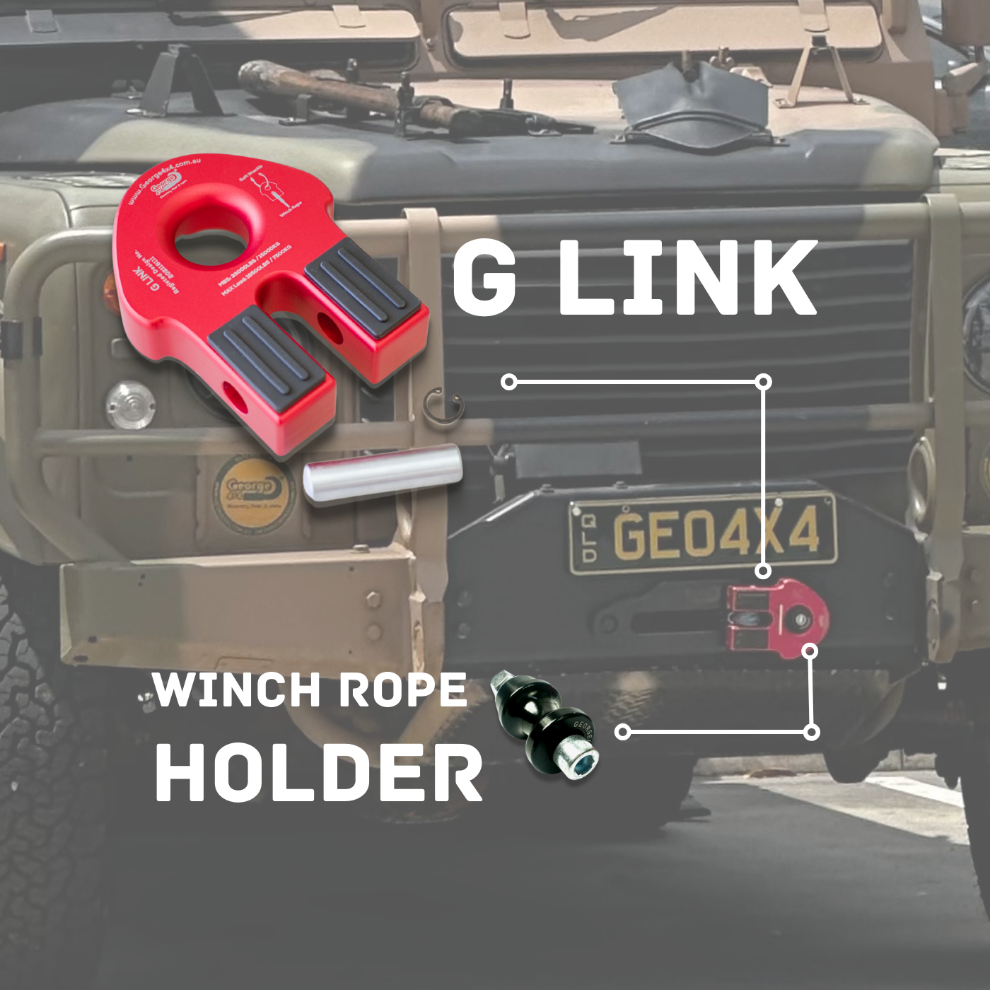 Winch Rope Support Winch Rope Holder Stand Winching Acessories George4x4 – George4x4 4WD ...