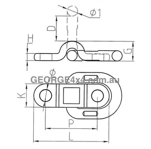 Bolt on Lifting WLL 3.15ton LC: 6.3ton ( 6300kg ) D Ring Tie Down Point George Lifting