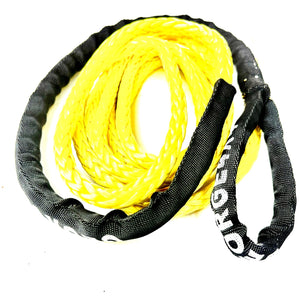 George4x4 Soft Loop Winch Rope SLWR Description:   Heavy Duty Soft Loop End and aluminium ferrule eye at the other end Made of Synthetic rope, very light, can float in water High Abrasion resistance and good UV resistance No stretch, easy handling Spliced in Australia FEATURES:  10mm, rated breaking 9500kg, suit for 12000lbs and 16000lbs winches Colour Available: Yellow and Purple