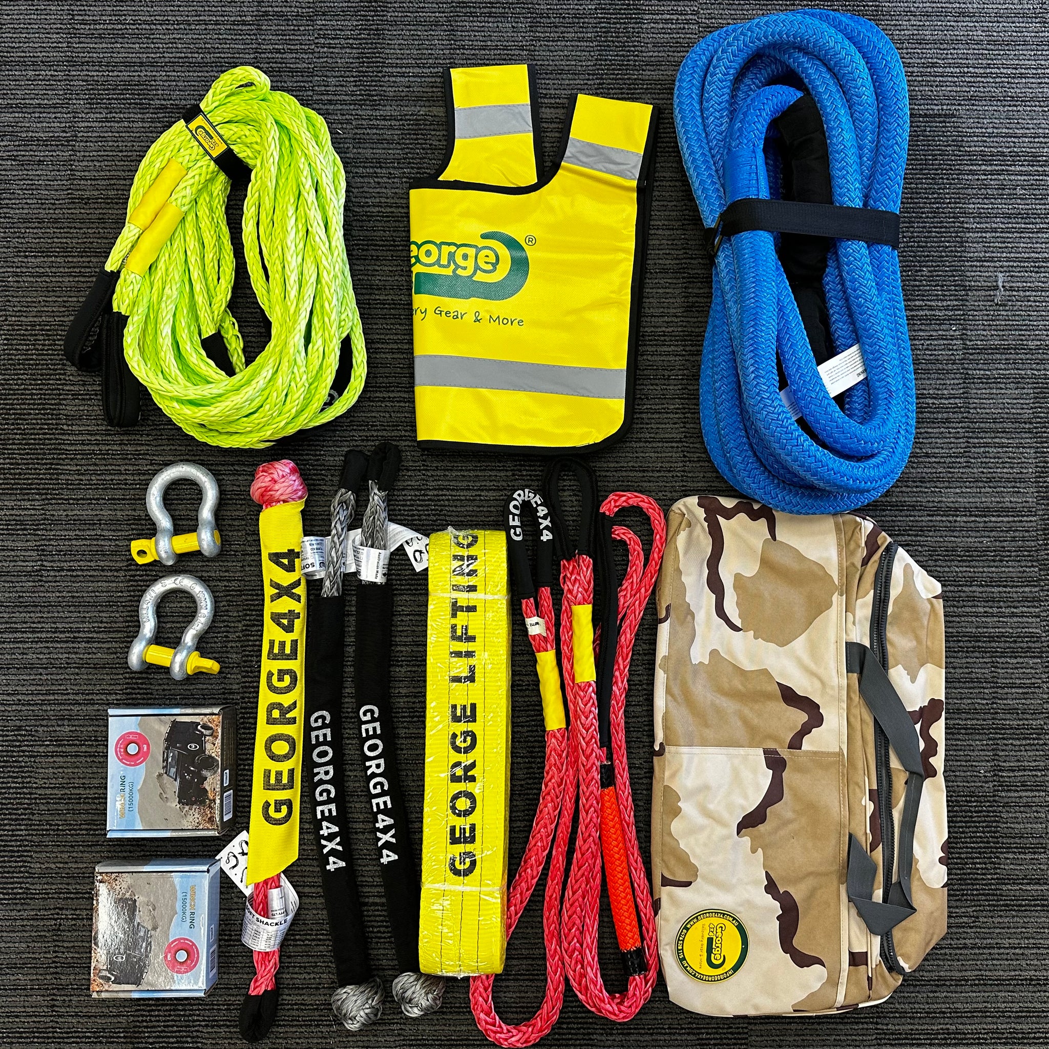 4x4 recovery gear George4x4 Heavy Duty Recovery Kit (13pcs) Deluxe Version – George4x4 4WD Recovery Gear
