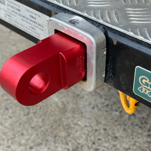4WD Recovery RED Extended Hitch 200mm*5000kg, Solid Aluminium Alloy Machined (NOT CASTING)