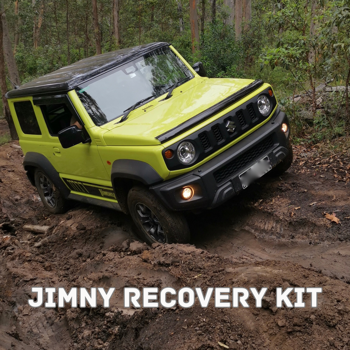 4WD Recovery kit Jimny (7pcs): Kinetic Rope 5000kg + 2*Soft Shackles ...