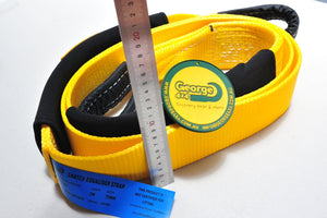 To rescue a vehicle stuck in sand or mud, use a snatch strap, which can stretch 10-20% under load and stores kinetic energy. George4x4 snatch straps are made of top quality 100% nylon Highly elastic that can be elongated up to 20% UV-resistant, waterproof and more durable Both ends have reinforced eyelets Comes with 2pcs removable sleeves VISIBLE colour-yellow. 11000kg*9m/3m