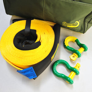 4WD Recovery kit: Snatch Strap + 2*Rated Shackles + Large Bag George4x4