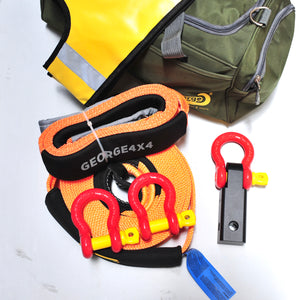 4WD Recovery kit BASIC: 8000kg Snatch Strap + 3*Rated Shackles + Tow Bar(Al) + Equaliser +Damper/ Safety Blanket +Bag