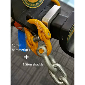 Hammerlock + D Shackle for Trailer Safety Chain/Caravan Towing by George4x4 George Lifting