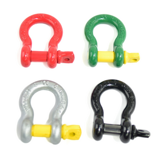 Shackle is an essential item for vehicle recovery while on or off road, commonly used together with recovery snatch straps, tree trunk protectors, winch extension straps and snatch blocks. Breaking load testing: over 6 times of working load limit Made with drop-forged and Heat-treated high-tensile steel Marked with tracking code & Manufacturer code Compliant with AS/NZS2741.2002 Fitted with top-quality alloy steel pin