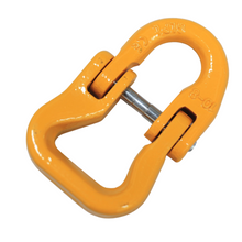 Load image into Gallery viewer, A hammerlock, a link that connects chains to other fittings when the chain link is too small. Made of high-quality alloy steel, drop forged and heat-treated for strength and flexibility. Easy to assemble and disassemble, often used to connect winch hooks to steel cable/synthetic winch rope. Consist of two separate body pieces, a tapered shaft, and a sleeve. Size: 10mm WLL: 3.15ton BS: 12.6ton (4 times of WLL) Grade: 80 (T8) Made from Quality Alloy steel Drop forged and heat treated