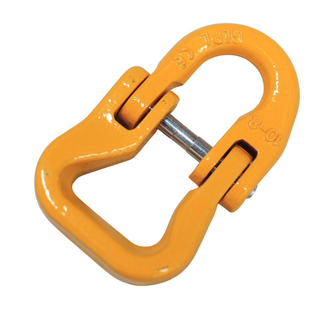 A hammerlock, a link that connects chains to other fittings when the chain link is too small. Made of high-quality alloy steel, drop forged and heat-treated for strength and flexibility. Easy to assemble and disassemble, often used to connect winch hooks to steel cable/synthetic winch rope. Consist of two separate body pieces, a tapered shaft, and a sleeve. Size: 10mm WLL: 3.15ton BS: 12.6ton (4 times of WLL) Grade: 80 (T8) Made from Quality Alloy steel Drop forged and heat treated