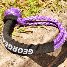 Load image into Gallery viewer, 1pc*Soft Shackle (Purple button), Australian made  11mm  Breaking Strength: 18000kg    Standard length Available:  55cm/60cm/65cm/70cm  Custom length acceptable! Contact us: sales@george4x4.com.au   Features:  Hand spliced in Australia, Tested by NATA-accredited lab Super lightweight, can float in water UV-resistant, waterproof and more durable Protect sleeve fitted 