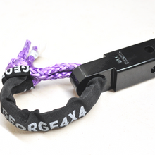 Load image into Gallery viewer, 1pc*Soft Shackle (Purple diamond), Australian made  10mm*50cm  Breaking Strength: 13300kg    1pc*Soft Shackle Hitch (Matte Black)  170mm  Breaking Strength: 20000kg    Features:  Hitch made of Aluminium Alloy T6, Light and convenient 50mm*50mm*170mm (170mm length) WLL 5000kg, Minimum Breaking test: 20000kg The hitch hole is smooth and with round edge, designed friendly for Soft Shackle