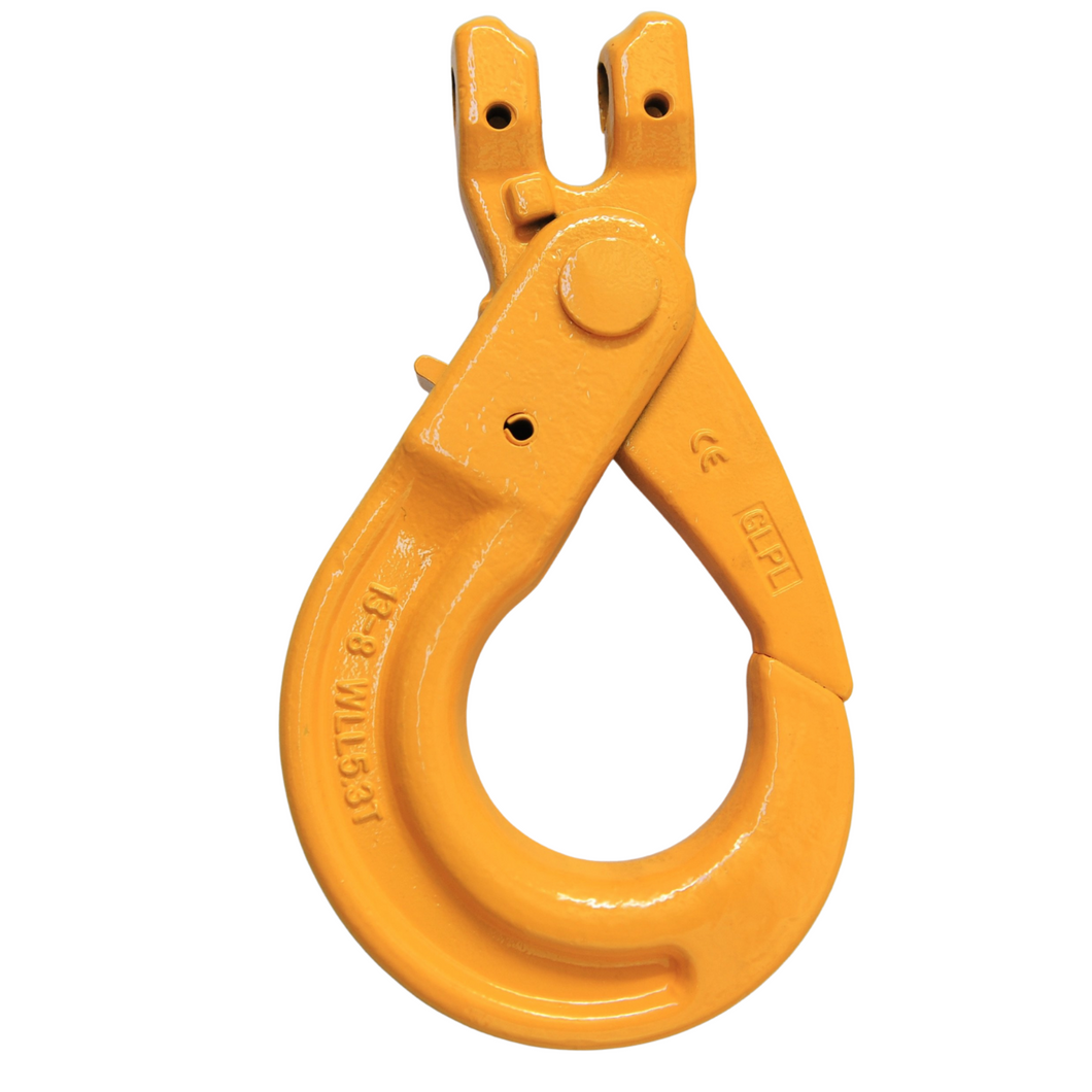 G80 Clevis Self Locking Safety Hook 13mm WLL 5.3ton, Grade 80 Chain Lifting Sling Components