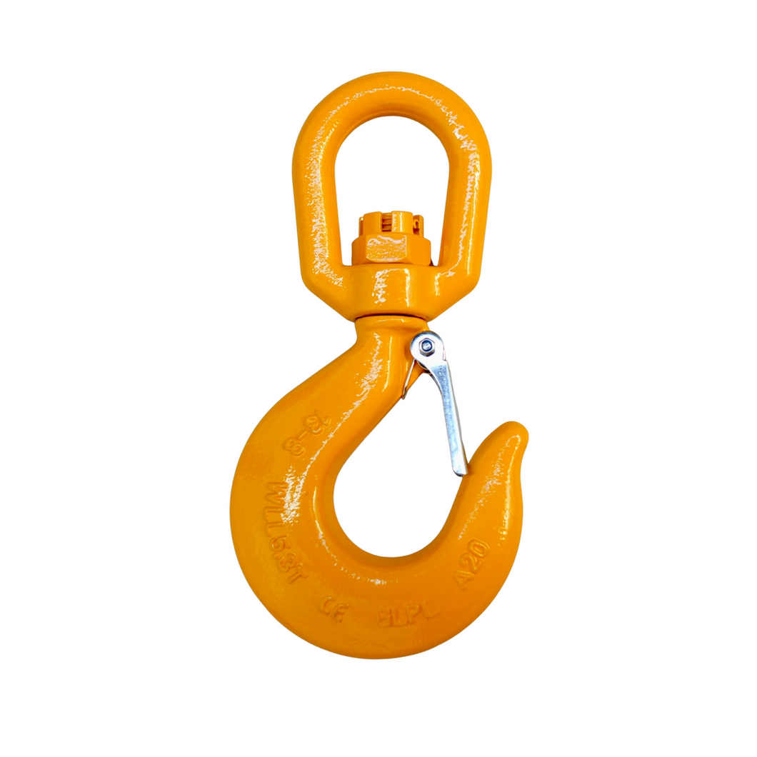 Swivel Hook with Latch 13mm WLL 5.3ton, Grade 80 Chain Lifting Sling Components