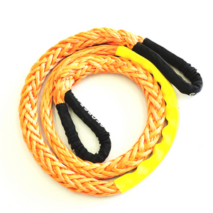 The George4x4 Towing Rope is made of a unique ultra-high molecular weight polyethylene material (UHMWPE), known as Dyneema/Spectra or high-modulus polyethylene (HMPE). High strength and low stretch.  UV resistant, waterproof and more durable Very light, can float in water Both ends have a soft loop and protective sleeves Static Rope Suitable for sailing, off-road towing Fitted for 4WD electric Winch, Hand Winch, Trailer Winch, Towing etc. 20mm, breaking strength 34000kg Australian made, tested