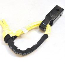 Load image into Gallery viewer, 1pc*Soft Shackle (Yellow diamond), Australian made  10mm*60cm  Breaking Strength: 13300kg    1pc*Soft Shackle Hitch (Matte Black)   length: 170mm  WLL: 5000kg, Breaking Strength: 20000kg    Features:  Hitch made of Aluminium Alloy T6, Light and convenient 50mm*50mm*170mm (170mm length) WLL 5000kg, Minimum Breaking test: 20000kg The hitch hole is smooth and round edge, friendly designed for Soft Shackle Can connect directly with soft shackles and D shackles