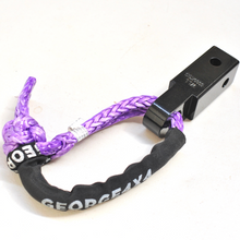 Load image into Gallery viewer, 1pc*Soft Shackle (Purple diamond), Australian made  11mm*60cm/65cm  Breaking Strength: 15000kg    1pc*Soft Shackle Hitch (Matte Black)  170mm  Breaking Strength: 20000kg    Features:  Hitch made of Aluminium Alloy T6, Light and convenient 50mm*50mm*170mm (170mm length) WLL 5000kg, Minimum Breaking test: 20000kg The hitch hole is smooth and round edge, friendly designed for Soft Shackle Can connect directly with soft shackles and D shackles