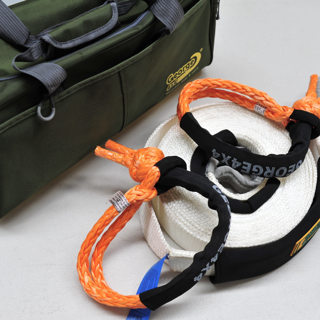 4WD Recovery Kit: Snatch Strap + 2*Soft Shackles + Large Bag