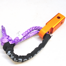 Load image into Gallery viewer, 1pc*Soft Shackle (Purple diamond), Australian made  11mm*60cm/65cm  Breaking Strength: 15000kg    1pc*Soft Shackle Hitch  170mm  Breaking Strength: 20000kg  Features:  Hitch made of Aluminium Alloy T6, Light and convenient 50mm*50mm*170mm (170mm length) WLL 5000kg, Minimum Breaking test: 20000kg The hitch hole is smooth and round edge, friendly designed for Soft Shackle Hitch is multiple-holes designed to connect vertically and horizontally Can connect directly with soft shackles and D shackles