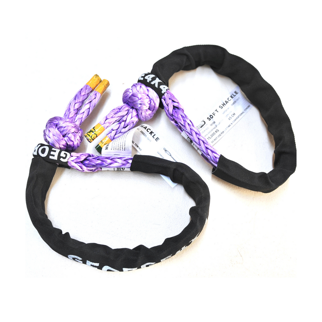 Australian made 2*Soft Shackles Purple 11mm*60cm*15000kg, 4WD Recovery Gear 4x4 offroad