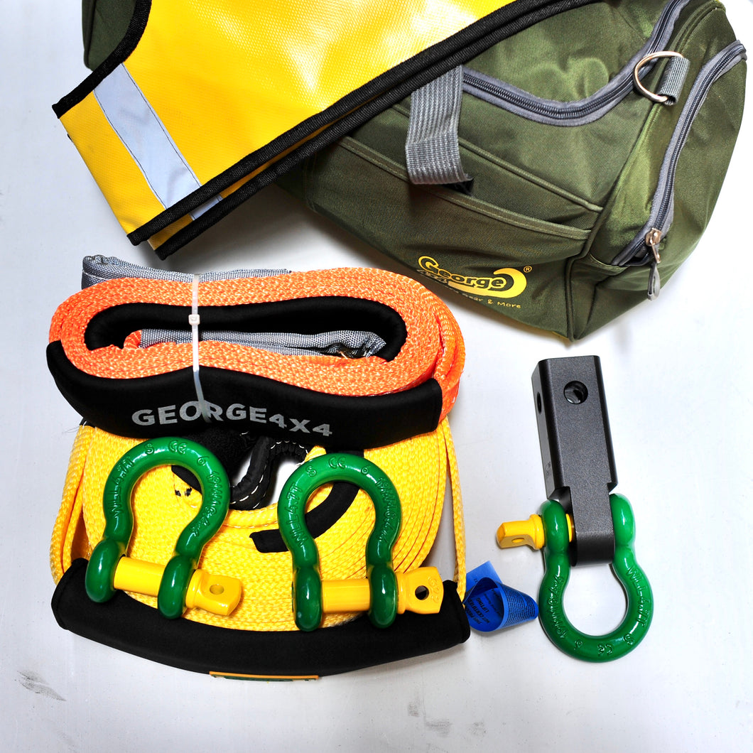 4WD Recovery kit BASIC: 11000kg Snatch Strap + 3*Rated Shackles + Tow Bar(Al) + Equaliser +Damper/ Safety Blanket +Bag