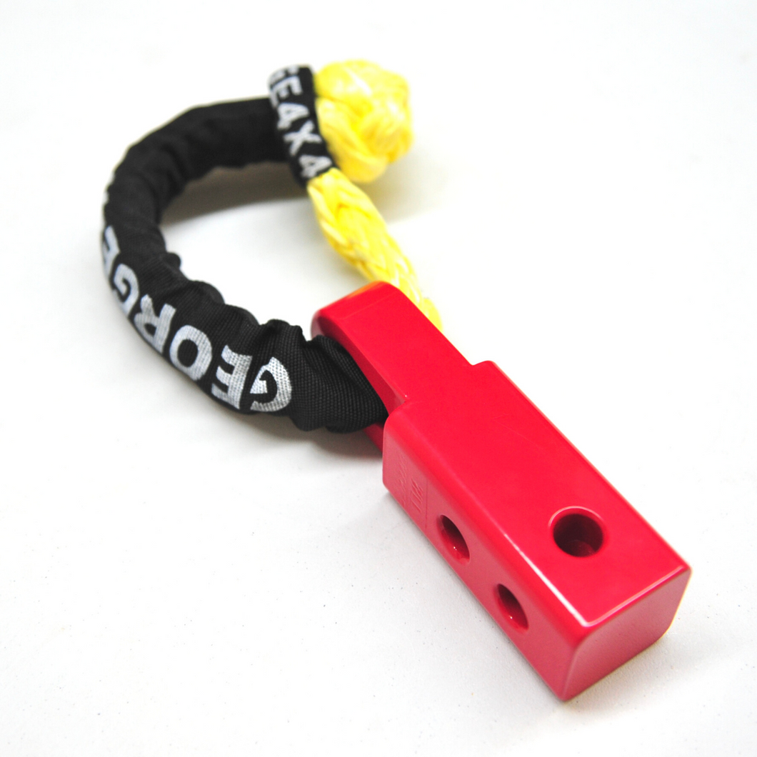 1pc*Soft Shackle (Yellow button), Australian made  Size: 10mm  Breaking Strength: 16000kg    Length: 50cm or 60cm  1pc*Soft Shackle Hitch (Pear-shaped eyelet SK+)  170mm  Breaking Strength: 20000kg    Features:  Hitch made of Aluminium Alloy T6, Light and convenient 50mm*50mm*170mm (170mm length) WLL 5000kg, Minimum Breaking test: 20000kg The hitch hole is smooth and round edge, friendly designed for Soft Shackle