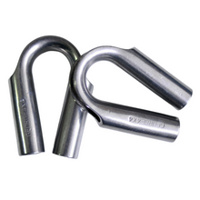 Load image into Gallery viewer, A Rope Thimble is a small metal device used in 4WDing to protect and extend the lifespan of the winch line (Steel Cable or Synthetic Rope). It provides a smooth surface for attaching hooks or shackles to the cable end and helps distribute the load evenly. HEAVY-DUTY DESIGN Inside hole diam 12mm, suit for rope 8mm 9mm 9.5mm 10mm 11mm INOX 316 80mm Length, 60mm Width, 3.5mm Thickness Stainless steel AISI316 polished  No Gusset designed, easy to bend and easy to fit the Eye hook