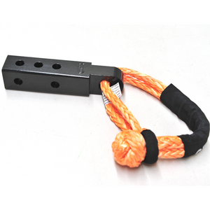 1pc*Soft Shackle (Orange button), Australian made  11mm*65cm  Breaking Strength: 18000kg    1pc*Soft Shackle Hitch  232mm  Breaking Strength: 20000kg    Features:  Hitch made of Aluminium Alloy T6, Light and convenient 50mm*50mm*232mm (232mm length) WLL 5000kg, Minimum Breaking test: 20000kg The hitch hole is smooth and round edge, friendly designed for Soft Shackle Hitch is multiple-holes designed to connect vertically and horizontally