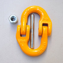 Load image into Gallery viewer, A hammerlock, a link that connects chains to other fittings when the chain link is too small. Made of high-quality alloy steel, drop forged and heat-treated for strength and flexibility. Easy to assemble and disassemble, often used to connect winch hooks to steel cable/synthetic winch rope. Consist of two separate body pieces, a tapered shaft, and a sleeve Size: 16mm WLL: 8.0ton BS: 24.0ton Grade: 80 (T8) Test certificate supplied upon request 