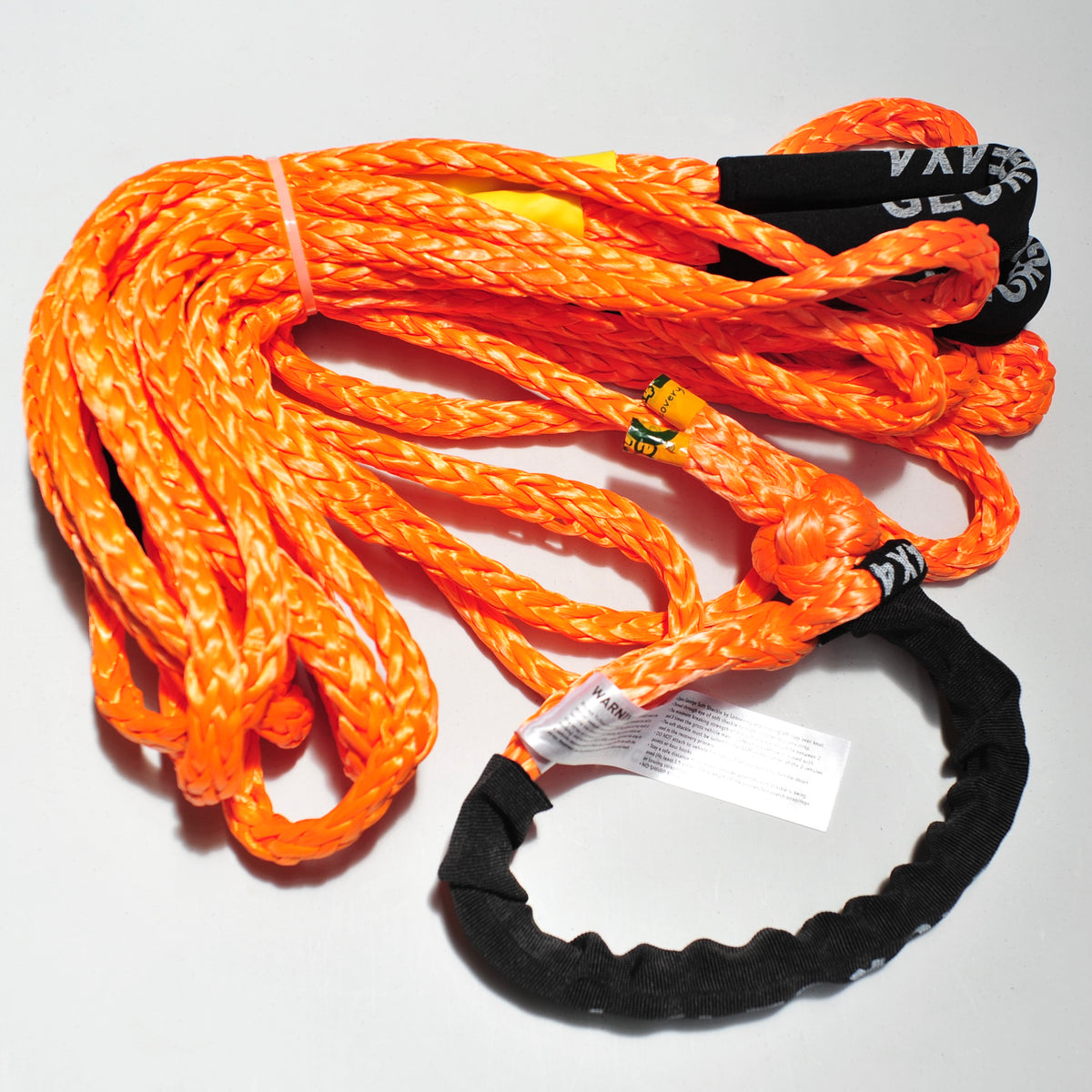 11mm 11000kg Winch Extension Tow Rope (Orange ) + 1*Soft Shackle 15000 ...