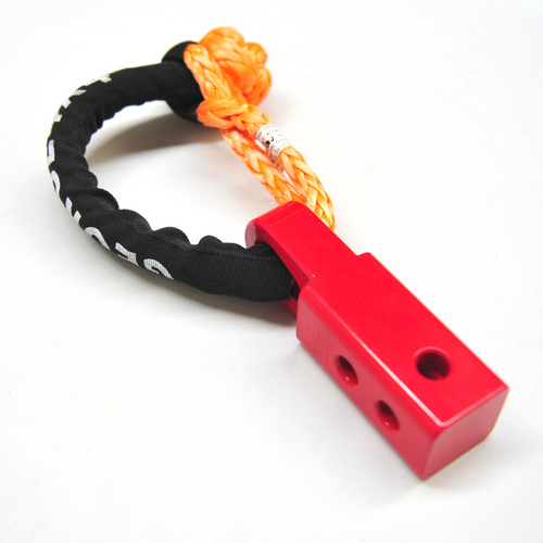 1pc*Soft Shackle (Orange button), Australian made  Size 11mm  Breaking Strength: 18000kg    Length: 65cm or 55cm  1pc*Soft Shackle Hitch (Pear-shaped eyelet SK+)  170mm  Breaking Strength: 20000kg    Features:  Hitch made of Aluminium Alloy T6, Light and convenient 50mm*50mm*170mm (170mm length) WLL 5000kg, Minimum Breaking test: 20000kg The hitch hole is smooth and round edge, friendly designed for Soft Shackle Hitch is multiple-holes designed to connect vertically and horizontally