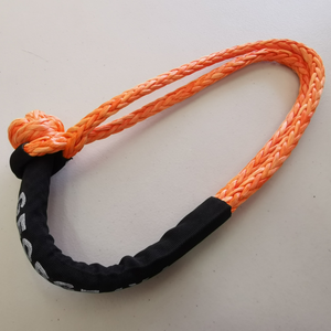 Soft Shackles are an alternative to traditional steel shackles and are made of Synthetic rope (well known as Dyneema/Spectra etc). They are Lighter, Stronger, and more flexible. Button knot Orange Soft Shackle*1pc Hand spliced in Australia, Tested by NATA-accredited lab Super lightweight, can float in water UV-resistant, waterproof and more durable Protective sleeve fitted Features: 11mm*100cm Breaking Strength: 18000kg