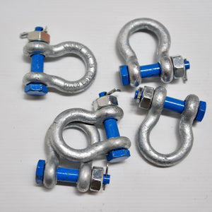 Rated Bolt Shackle 1000kg Grade S Bow type with Safety pin and nut blue pin safety factor 6:1 Rigging Lifting
