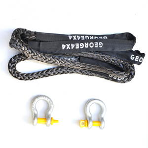 Equaliser Rope Combo: Bridle Rope(equaliser) 12mm*13200kg + 2*Rated Steel Shackles, 4WD Recovery Gear 4x4 offroad