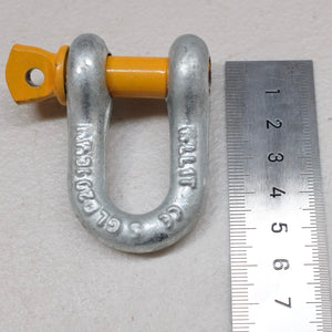 Rated Dee Shackle 1000kg 3/8“ 10mm for Trailer Safety Chain Yellow Pin