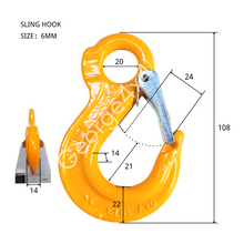 Load image into Gallery viewer, Eye Sling Hook 6mm WLL 1.12ton, Grade 80 Chain Lifting Sling
