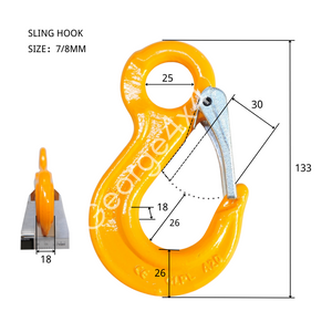 G80 Eye Sling Hook 7/8mm WLL 2.0ton, Grade 80 Chain Lifting Sling