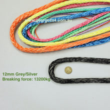 Load image into Gallery viewer, GEROGE4x4 HMPE Ropes can be used as Electric Winch ropes, Hand Winch ropes, Wakeboarding ropes, Tow or Towing ropes, Mooring ropes, Yacht ropes, Ropes for aviation, Ropes for works in forests, Ropes for rescue services, Ropes for energy industry and many other...  George4x4 HMPE rope is sold per Meter   Features:   High strength-to-weight ratio  Stronger than steel wire  High UV resistance  Floats and does not absorb water  Low stretch  Easy to splice 