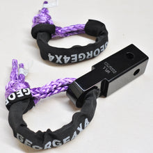 Load image into Gallery viewer, 1pc*Soft Shackle (Purple diamond), Australian made  10mm*50cm  Breaking Strength: 13300kg    1pc*Soft Shackle Hitch (Matte Black)  170mm  Breaking Strength: 20000kg    Features:  Hitch made of Aluminium Alloy T6, Light and convenient 50mm*50mm*170mm (170mm length) WLL 5000kg, Minimum Breaking test: 20000kg The hitch hole is smooth and with round edge, designed friendly for Soft Shackle