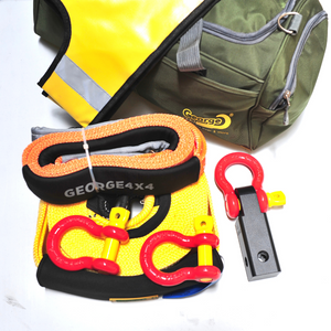 4WD Recovery kit BASIC: 11000kg Snatch Strap + 3*Rated Shackles + Tow Bar(Al) + Equaliser +Damper/ Safety Blanket +Bag