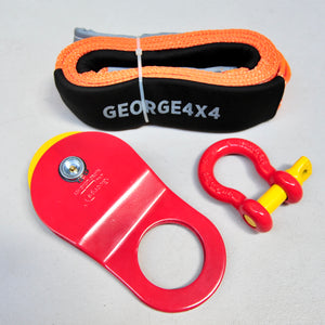 4WD Recovery kit:  Tree Trunk Protector + Rated Shackle + 10T Snatch Block