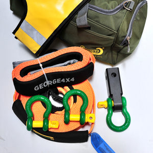 4WD Recovery kit BASIC: 8000kg Snatch Strap + 3*Rated Shackles + Tow Bar(Al) + Equaliser +Damper/ Safety Blanket +Bag