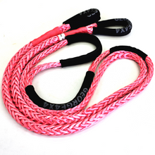 Load image into Gallery viewer, George4x4 Bridle Rope is constructed of a unique ultra-high molecular weight polyethylene material(UHMWPE), also known as Dyneema/Spectra. It is extremely high-strength and low-stretch. Description:  UV resistant, waterproof and more durable Very light, can float in water Both ends have protective sleeves and one sliding sleeve on the middle Australian-made, Australian tested Features:  13mm, minimum breaking force 14000kg after spliced Visible colour-pink