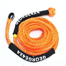 Load image into Gallery viewer, The Soft Extension Sling (SES) can be used like a normal winch rope extension to extend a Button Knot Winch Rope (BKWR). The SES can also be used as a giant soft shackle, allowing you to loop it around a vehicle tyre or structure to recover vehicles Made of UHMWPE material, UV resistant, waterproof and more durable Very light, can float in water. Australian-made tested IP Australia Certified. 11mm, Breaking force 9000kg  Visible colour - orange