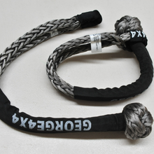 Load image into Gallery viewer, Australian Made Soft Shackle 22000kg Button Knot, Stronger and Better Knot. length 60cm 65cm and 70cm, use for heavy Duty Truck 4x4 Snatch Strap and Kinetic rope. Button knot Soft Shackle*1pc / 2pcs Hand spliced in Australia, Tested by NATA-accredited lab Super lightweight, can float in water UV-resistant, waterproof and more durable Protective sleeve fitted