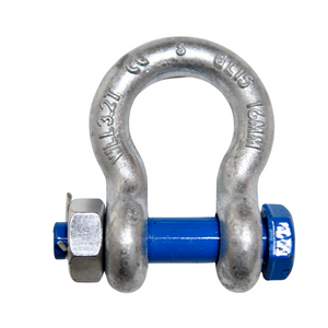 Rated Bolt Shackle 3200kg Grade S Bow type with Safety pin and nut blue pin safety factor 6:1 Rigging Lifting